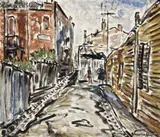 Collingwood Lane by Danila Vassilieff, c.1939, oil on plywood, sold Apr 2013