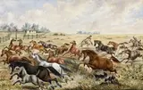 Rounding Up Horses by Adam Gustavus Ball, c.1870, watercolour on paper, offered Apr 2013