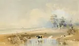 Sandridge From The Point Ormond Lagoon by Henry Burn, 1869, watercolour on paper, sold Apr 2013