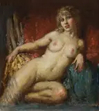 Pearl by Norman Lindsay, oil on canvas, sold Apr 2013