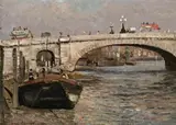 Bridge At Chelsea, London by Will Ashton, oil on composition board, sold Apr 2013