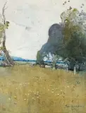 Pastoral by Sydney Long, 1909, watercolour on paper, sold Apr 2013