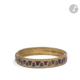 Bracelet by Line Vautrin, Épreuve en bronze doré; le décor émaillé, sold Oct 2024
