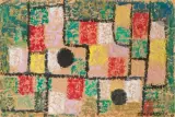 Composition by Oscar Gauthier, 1949, Gouache sur papier froissé, sold Oct 2024