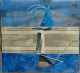 Composition by Jacques Monory, 1957, Gouache et collages de papiers, sold Oct 2024