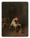 Scène d'intérieur avec un mathématicien by Hendrik Potuyl, Panneau, une planche, non parqueté (anciennement octogonal) (Restaurations anciennes, grif, sold Jun 2021