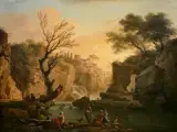 Pêcheurs retirant leur filet dans un paysage classique by Joseph Vernet, Toile, sold Jun 2021