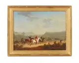 L'arrivée du derby by Jacques Francois Joseph Swebach des Fontaines, 1822, Toile, sold Jun 2021
