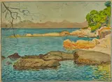 Côte rocheuse dans la mer by Tony Minartz, Aquarelle, sold Apr 2021