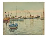 Bateaux amarrés by Tony Minartz, Aquarelle, sold Apr 2021