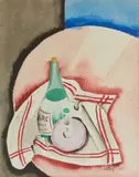 La bouteille de vieux bourgogne, circa 1917 by Moïse Kisling, Aquarelle et traits de mine de plomb sur papier, sold Apr 2021