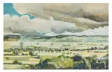 La vallée de l'Eygues à Villedieu, Vaucluse (recto) 1996-1997 by Jean-Claude Besson-Girard, Gouache sur papier, sold Apr 2021