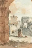 Vue de l'arc de Titus à Rome by Victor-Jean Nicolle, Aquarelle signée en bas à gauche, sold Jun 2018