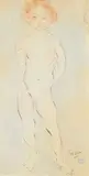 Jeune garçon debout by Jules Pascin, Plume, encre de Chine et aquarelle; signée en bas à droite, sold Oct 2018