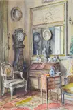 Intérieur au mobilier XVIIIe by Mathilde Marguerite Hautrive, Aquarelle, sold Jun 2018