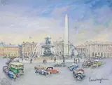 La Place de la Concorde by Lucien Génin, Gouache, sold Jun 2018