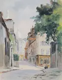 Montmartre et le Sacré Coeur by René Péan, Aquarelle, sold Jun 2018