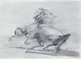 Cheval by Claude Weisbuch, Crayon et estompe, sold Jun 2018