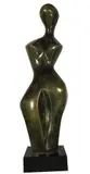 Aphrodite by Xavier Alvarez, Bronze à patine brune et verte nuancée, socle en marbre, sold Jun 2018