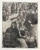 Marché aux légumes à Pontoise» by Camille Pissarro, 1891, Eau-forte, aquatinte et pointe-sèche sur velin (Delteil, sold May 2018
