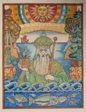 *Océan, le Roi des Mers, 1928. Composition inspirée par l'Opéra “Sadko” de Rimski- Korsakov by Ivan Bilibine, Aquarelle sur papier, sold May 2018