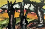 Paysage du Lubéron by Franz Priking, Aquarelle, sold May 2018