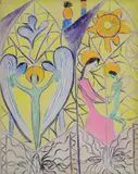 Scènes religieuses by Isaac Mintchine, Gouache sur papier marouflée sur carton toilé, sold May 2018