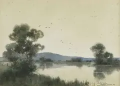 Aube triste by Nestor Outer, 1909, Aquarelle signée, sold Jun 2023