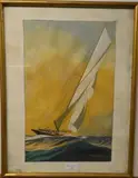Voilier en régate by Léon Haffner, Gouache sur papier, sold Dec 2020