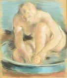 Femme au tub by Wilhelm Gimmi, Pastel, sold Dec 2022