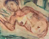* Modèle nu couché by Béla Czóbel, Aquarelle et crayon noir, sold Dec 2022