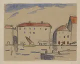Voilier au port by Louis-Mathieu Verdilhan, Crayon et aquarelle sur papier, sold Dec 2022