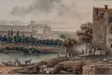Deux vues de Rome: palais du Vatican et Forum by Victor-Jean Nicolle, Aquarelle, plume et encre brune, sold Nov 2018