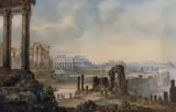 Caius Marius sur les ruines de Carthage by Georges Richard Pain, Aquarelle gouachée, plume et encre brune, sold Nov 2018