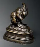 Lapin à sa toilette by Isidore Bonheur, Bronze à patine brune, sold Nov 2018