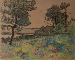 Rivière en Bretagne by Maxime Maufra, Fusain, gouache et aquarelle sur papier, sold Nov 2018