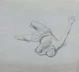 Étude de gladiateur au sol by Jean-Léon Gérôme, Crayon noir, sold Mar 2018