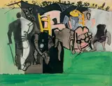 Les repiqueuses de jasmin by Édouard Pignon, Gouache sur papier, sold Mar 2018