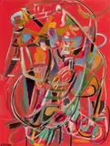 Composition abstraite by André Lanskoy, Gouache sur papier, sold Mar 2018