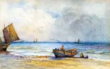 Hastings Beach by Thomas Hale Sanders, Aquarelle, sold Sep 2021