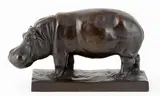 Hippopotame by Cleto Tomba, Bronze à patine foncée, sold Sep 2021
