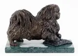Pékinois by Audrey Fournier, Bronze à patine brune sur base de marbre vert, sold Sep 2021