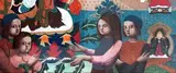 Bhutanese embroidery by Louise Scott, Pastel, sold Aug 2021