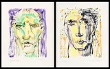 Portraits Monotypes (2) sur papier by Paul-Vanier Beaulieu, Monotype, sold Aug 2021