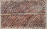 Abstraction rouge à la ligne verte by Don Sorenson, Pastel, sold Aug 2021
