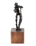 Le soldat by Lewis Pagé, Bronze sur base en bois, sold Aug 2021