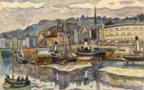 Avant-Port et Cheval blanc à Honfleur by Henri de Saint-Delis, Aquarelle sur traits de crayon, sold Nov 2019