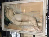 Femme nue allongée vue de dos by Jean Albert Grand-Carteret, Pastel signé à droite, sold Nov 2019