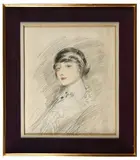 Portrait de femme by Paul César Helleu, Fusain, sanguine et craie, sold Jun 2025