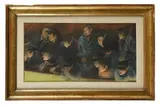 Spectateurs au balcon, la représentation de théâtre, vers 1880-1900 by Léon Couturier, Pastel sur papier vergé marouflé sur carton, sold Jun 2025